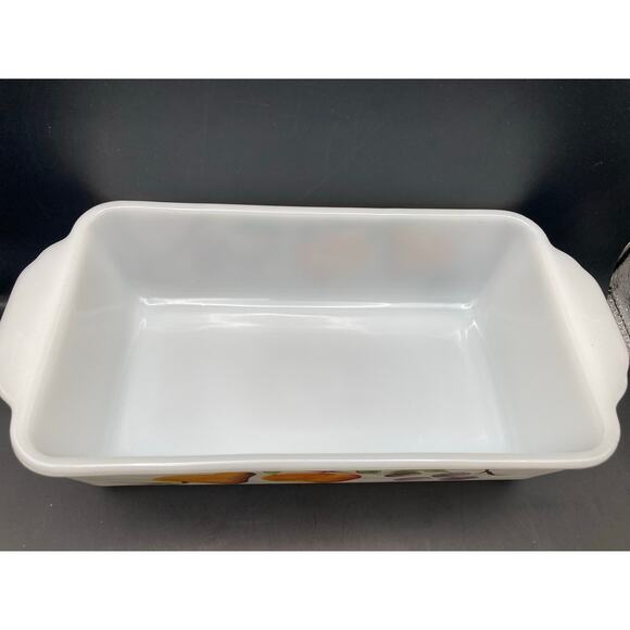 VTG Anchor Hocking Fire King Baking Loaf Pan Dish Hand Painted 409 1QT - Picture 7 of 7